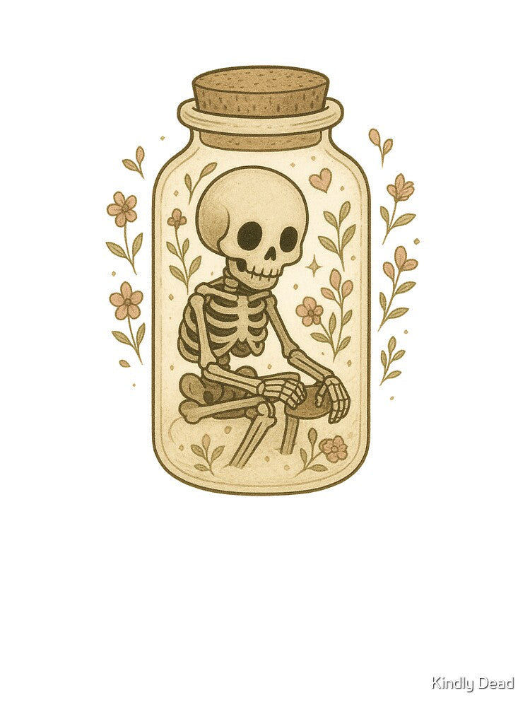 Curio Jar with Flowers Cute Goth Art by Kindly Dead