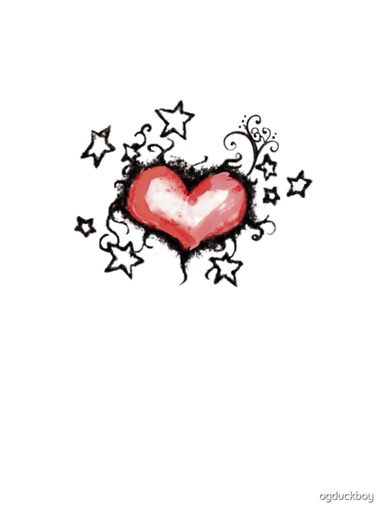Starry Heart Aesthetic Grunge Red by ogduckboy
