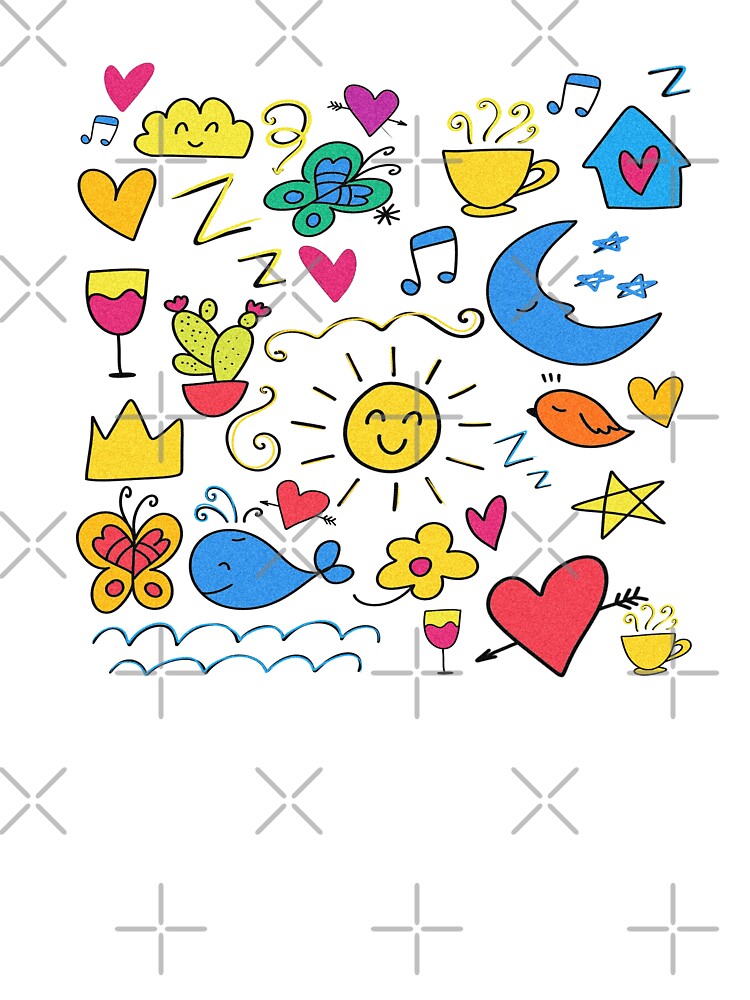 Pink doodle pattern by ILIA ILO