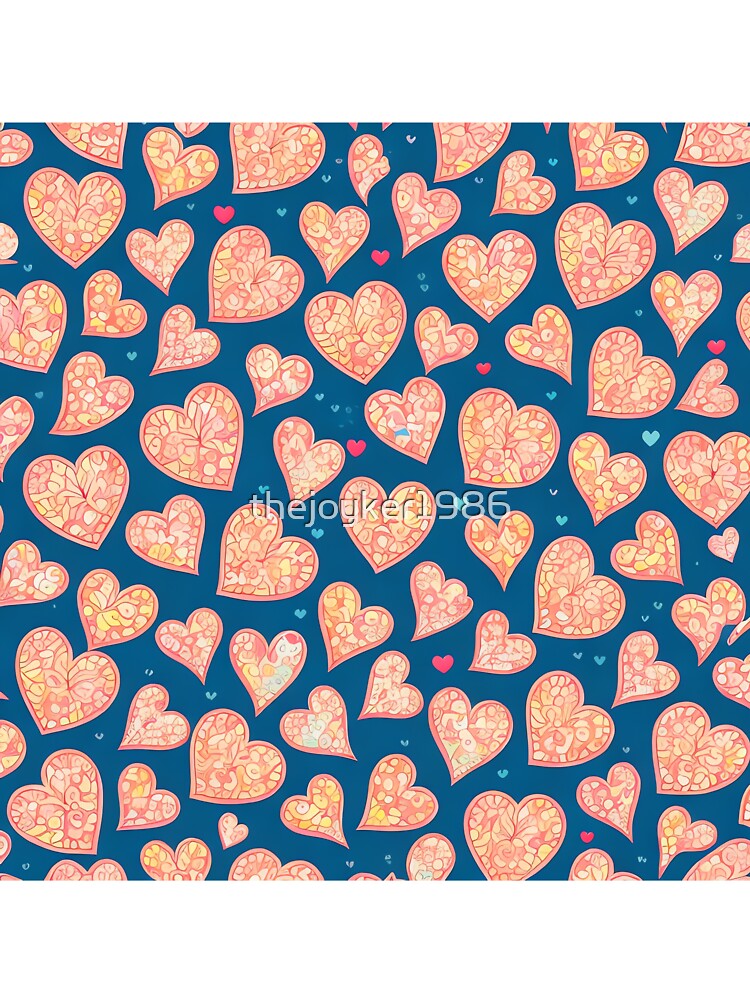 Playful Artistic Display Romantic Whimsical Doodle Heart Pattern by thejoyker1986