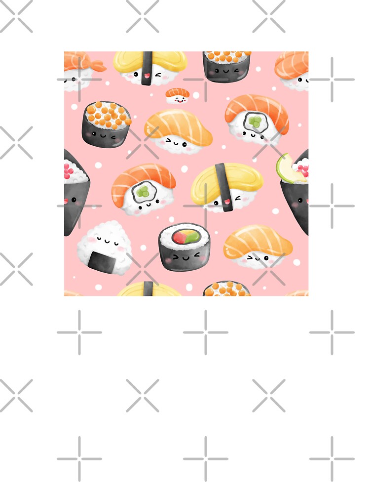 Happy Sushi Nigiri Pattern | Cute Kawaii Food Design by Flip Your Pancake
