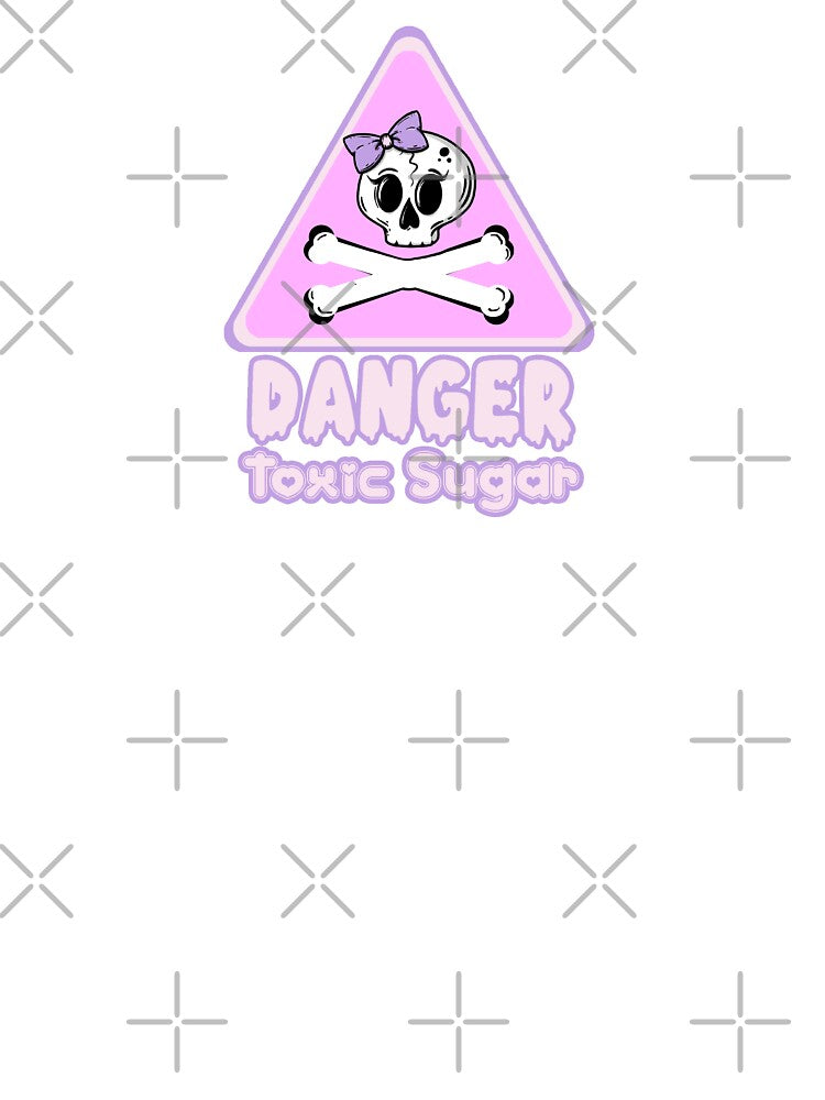 DANGER TOXIC SUGAR, pastel goth bow skull sign by sofiahawk