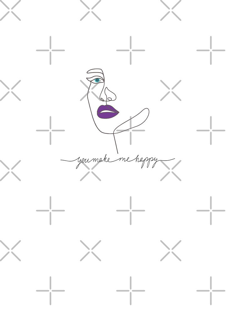 Minimalist Single Line Woman Face with Blue Eyes – Confident Feminine Line Art by ArtGMerch