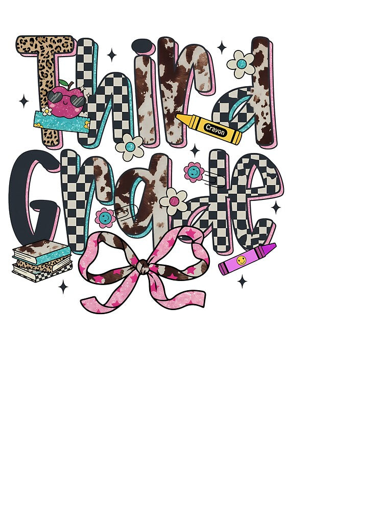 Third Grade Back To School Girls First Day Of School by KroghDs