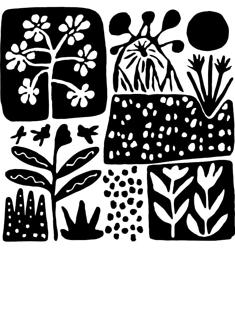 Botanical Blocks – Modern Nature in Black & White by Angry Swan Designs