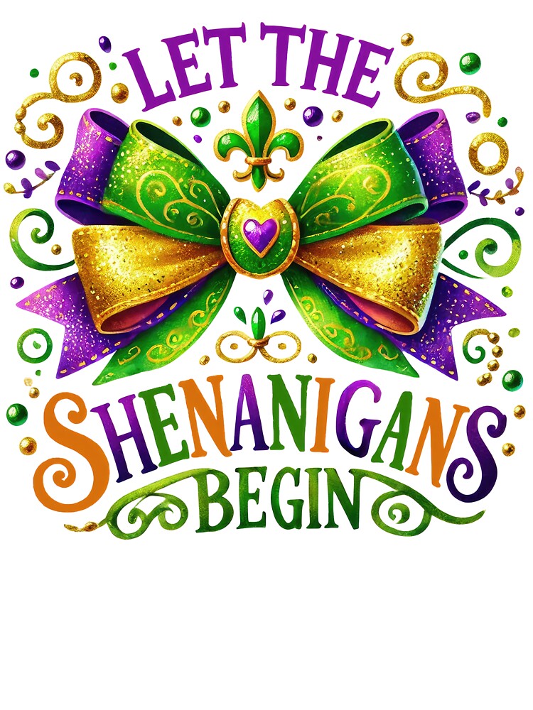 Mardi Gras Carnival Shirt – Purple Green Gold Mask Design – New Orleans Festival Party Tee by Inkvado