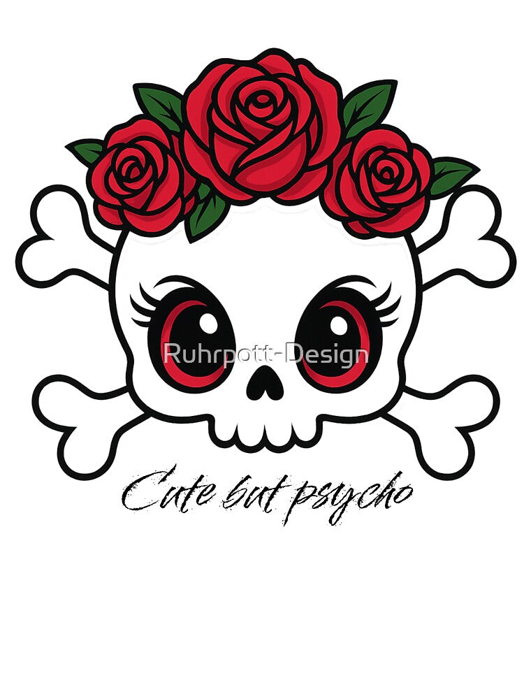 Gothic Skull with Roses – Cute Dark Aesthetic by Ruhrpott-Design