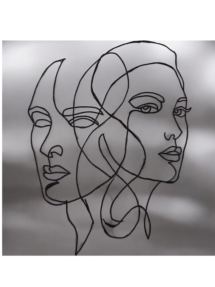 Original Hand Sketched One Line Art Overlapping Faces by FineLineVibes