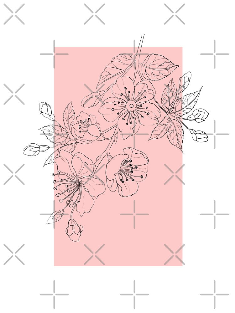 Cherry Blossom Sakura Flowers Drawing Line Art Japan by dk-design85