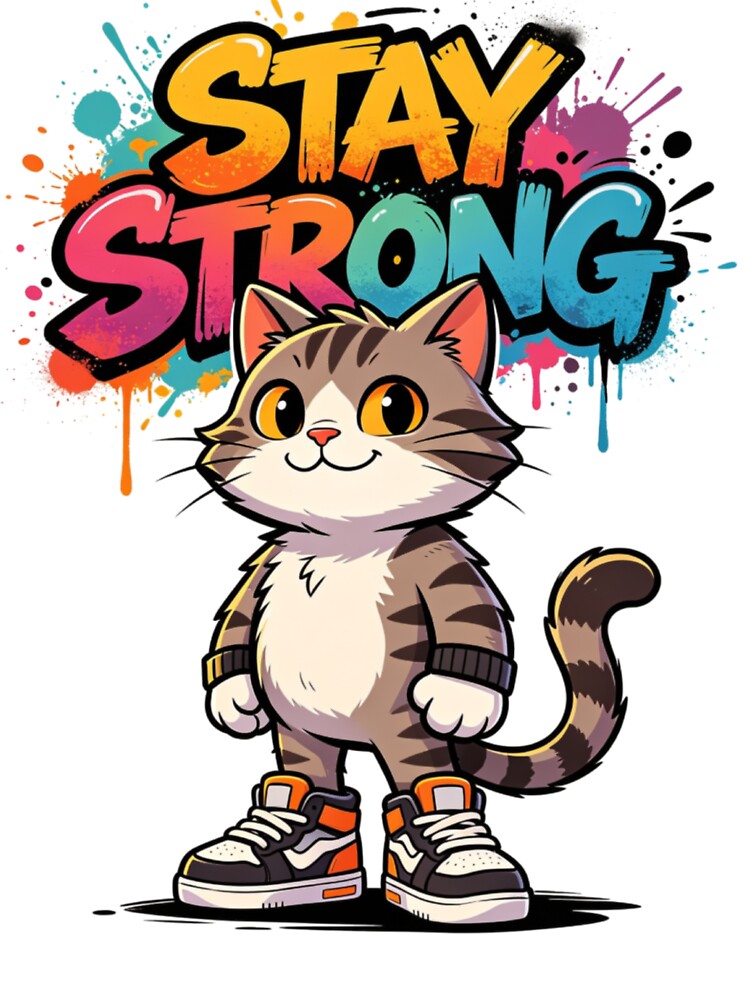 Stay Strong Urban Cat Art by LINSSEX Style • Urban & Sport Streetwear