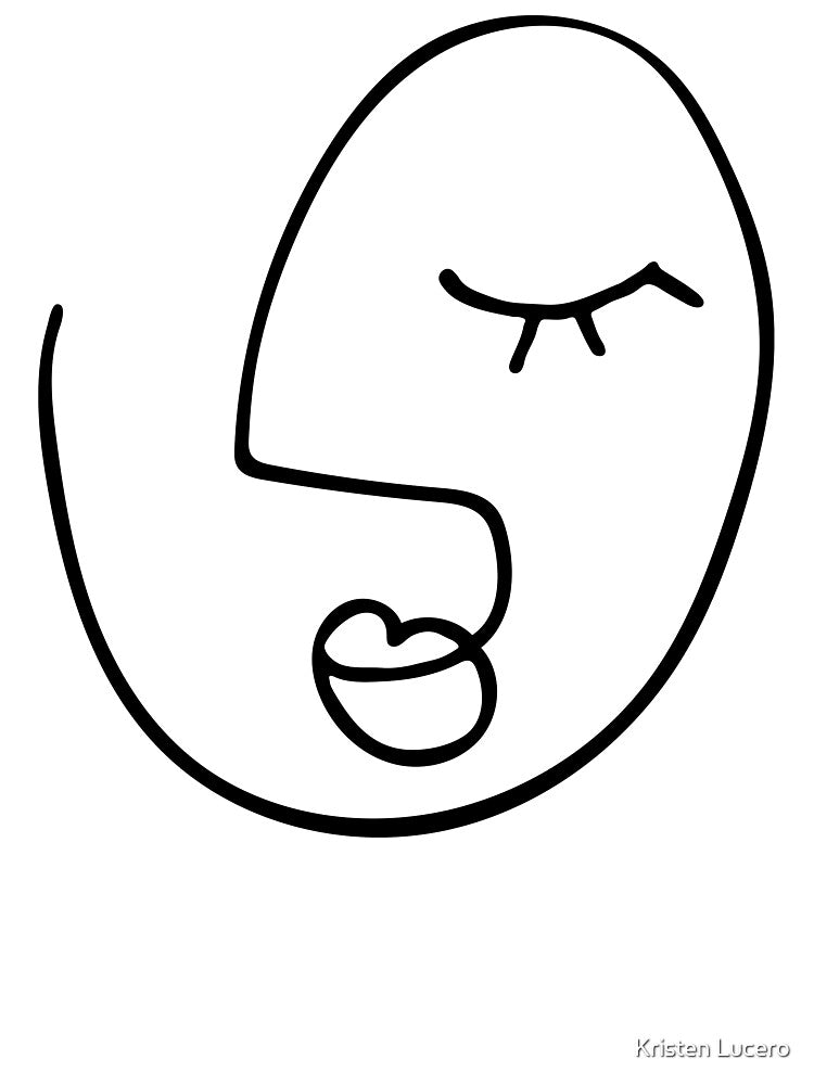 Peaceful Single Line Abstract Portrait by Kristen Lucero