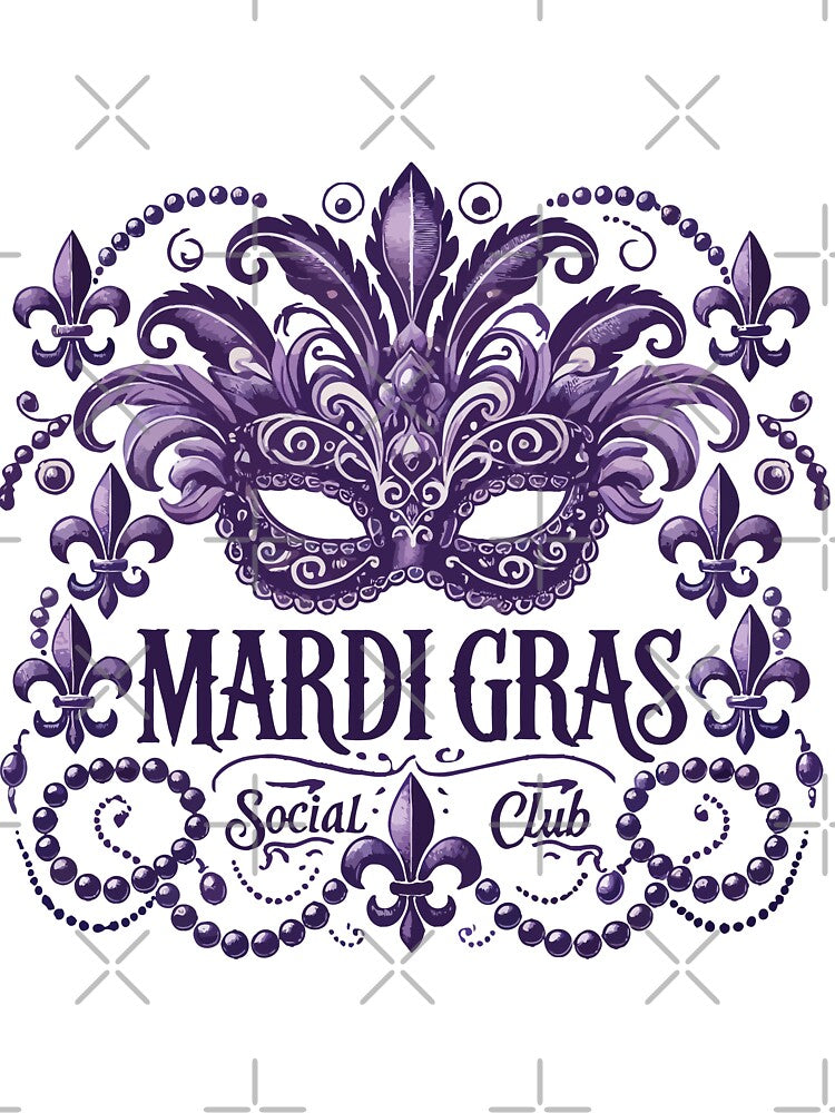 Mardi Gras Social Club Vintage Style Elegance by LuminOrb