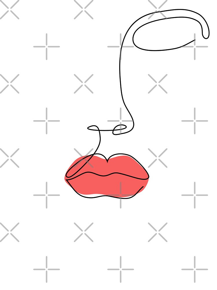 Line art face - Abstract womans face by pixxart
