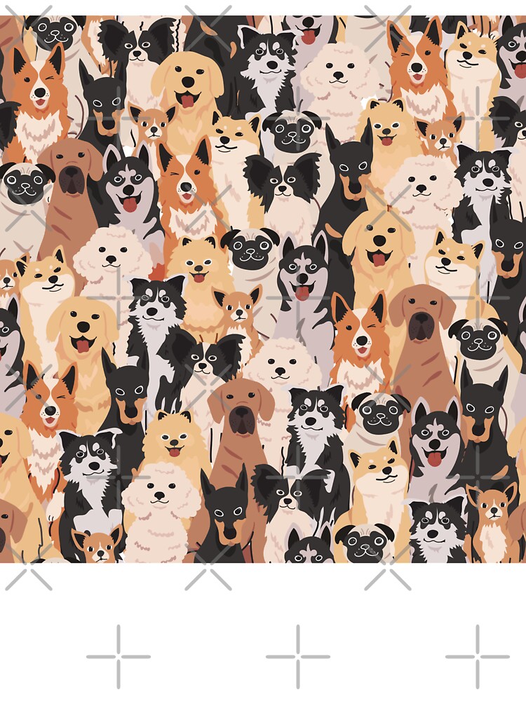 Hand Drawn Cute Adorable Dog Doodle Seamless Pattern by Peekonet