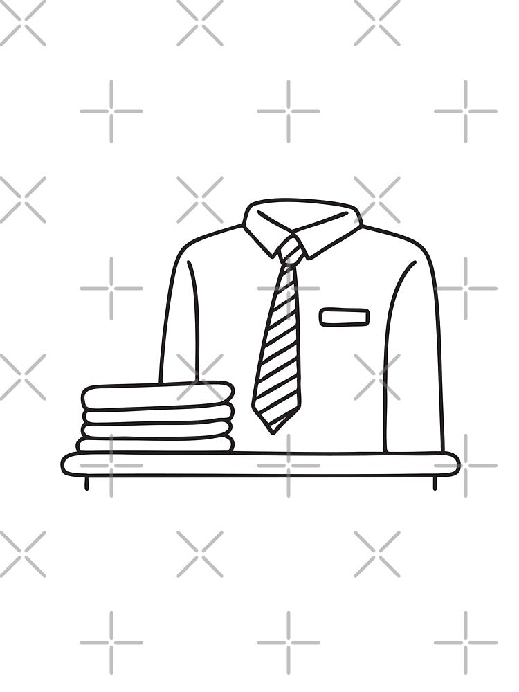 A tie draped over a chair beside a folded shirt by rasagamastore
