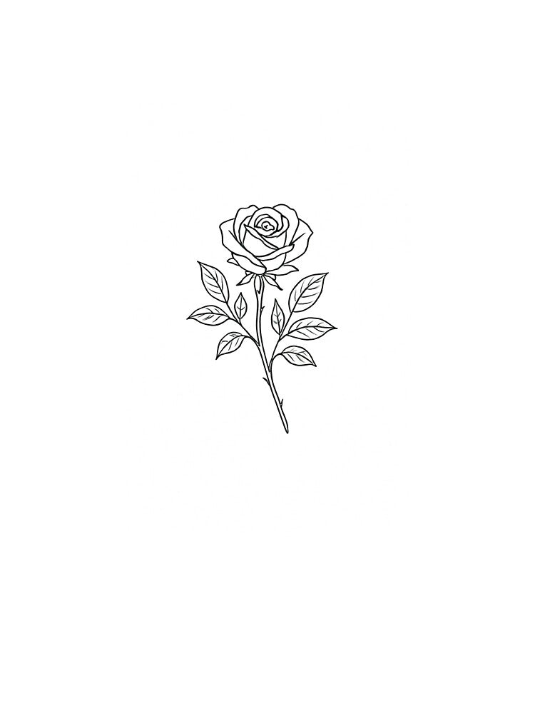Minimalist Rose Line Art Illustration by MLVibe15