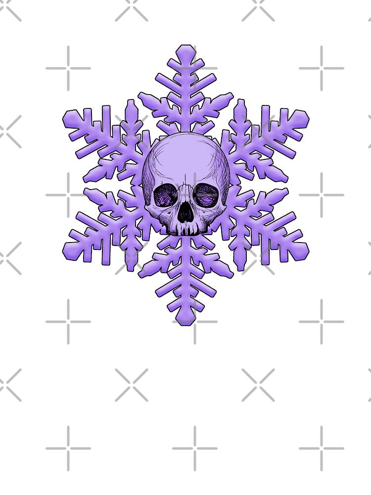 Christmas Pastel goth snowflake with skull by FatBirdie