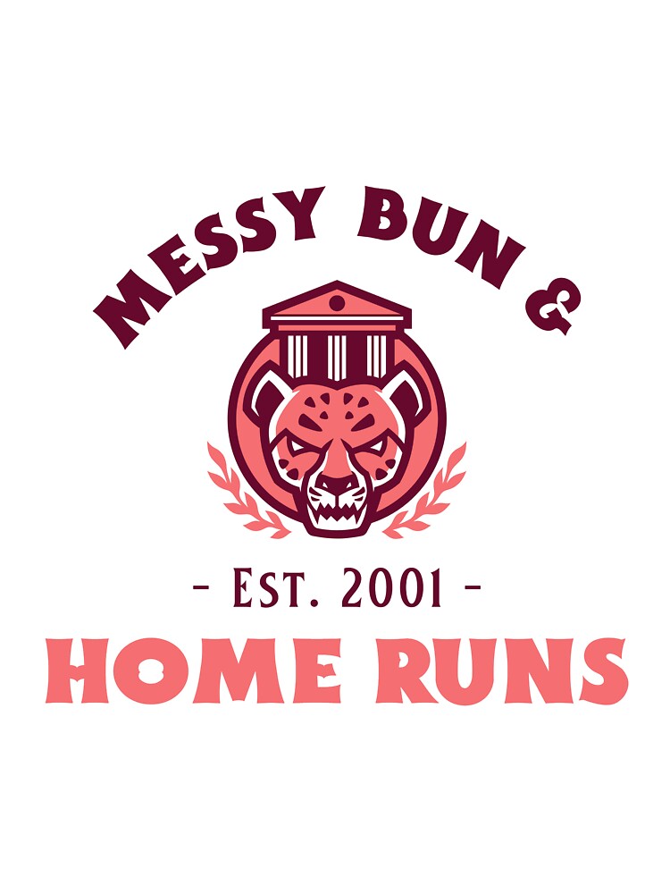 Messy Bun & Home Runs Baseball Woman by sunnivamla
