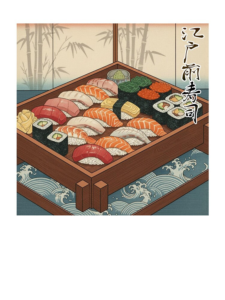 Edo Sushi — Traditional Ukiyo-e Style Japanese Art by MUKIAMAGURI