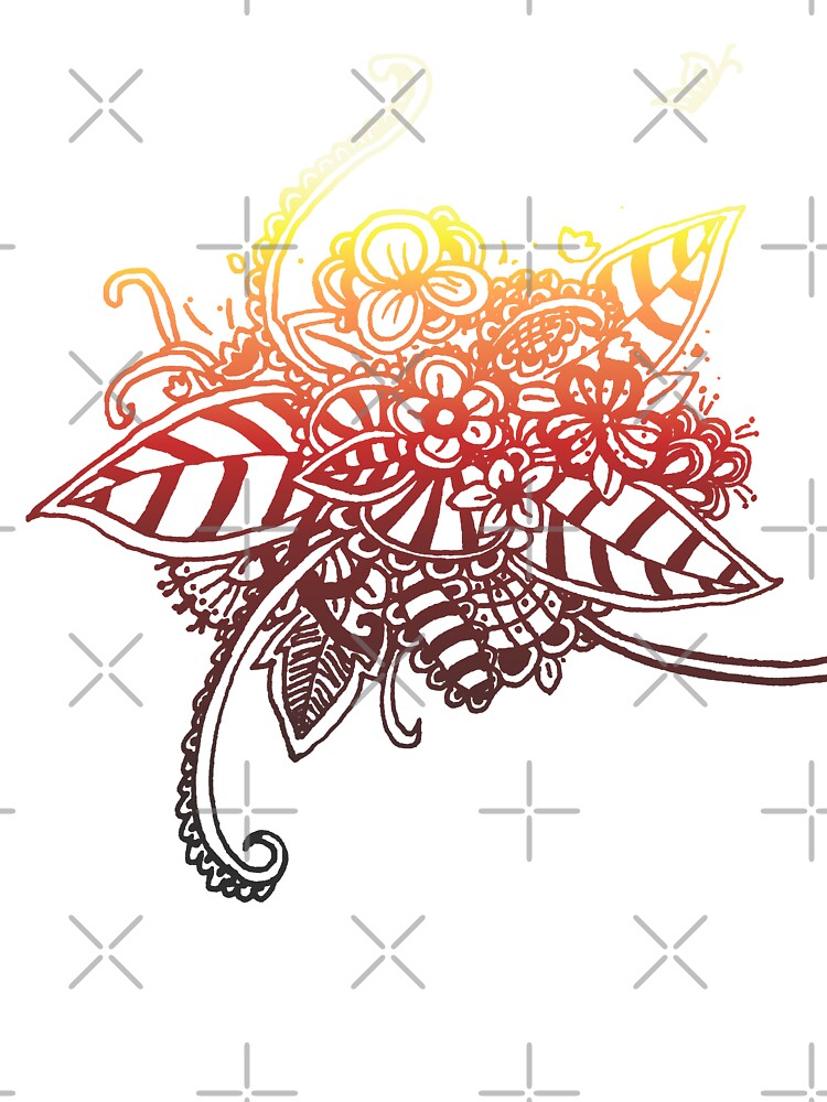 Summer Flower - Sunset (Zentangle/ Doodle/ Mandala) by CreativityRoams