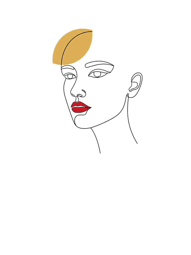 Minimalist Abstract Line Face – Modern Portrait with Bold Accent by inaveed