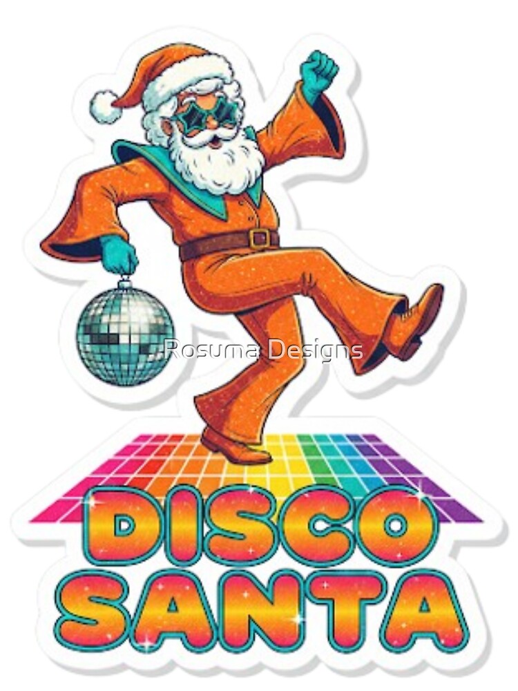 Disco Santa Groovy Christmas | 70s Retro Party Vibe by Rosuma Designs