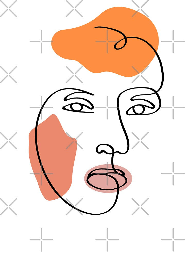 Minimalist Abstract Face Portrait Line Art by Blok45