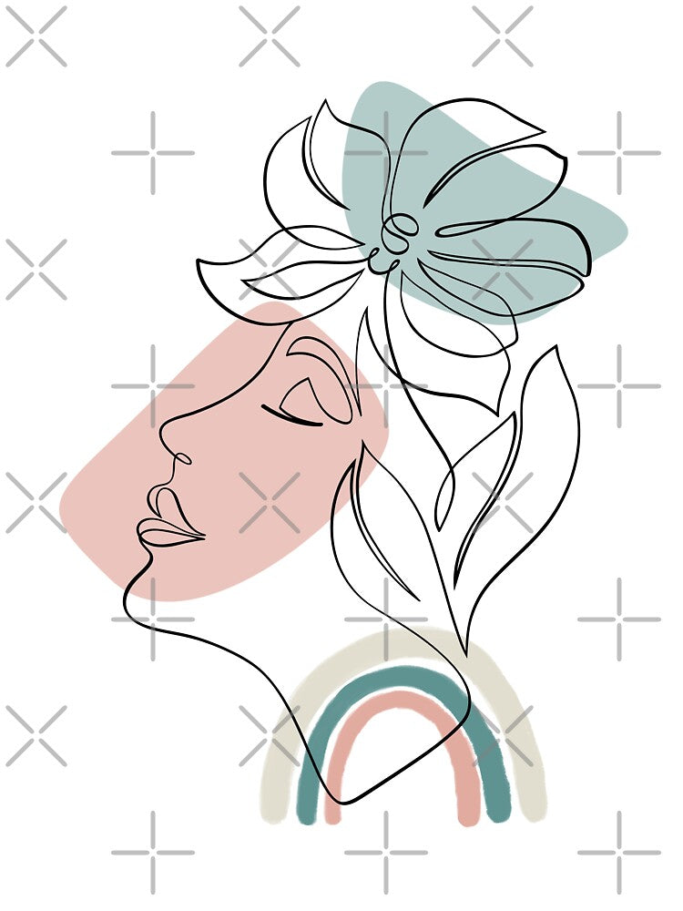 Abstract Faces One Line Woman Art by virillanissa