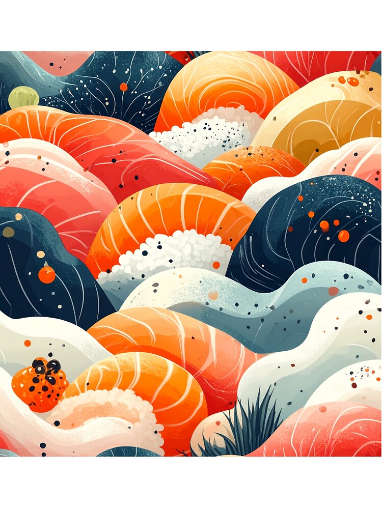Abstract Sushi Pattern Japanese Food by MIXER'07
