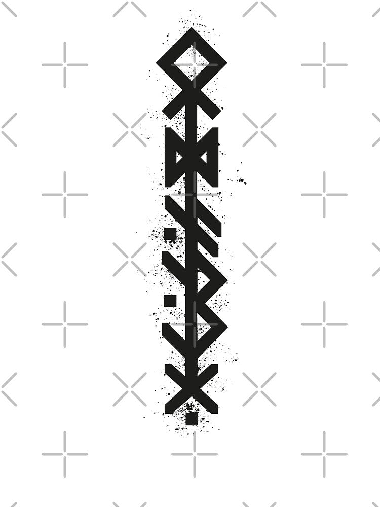 ODIN'S SPEAR - Black Bind Rune Design INK SPLAT by SALENTOmadness