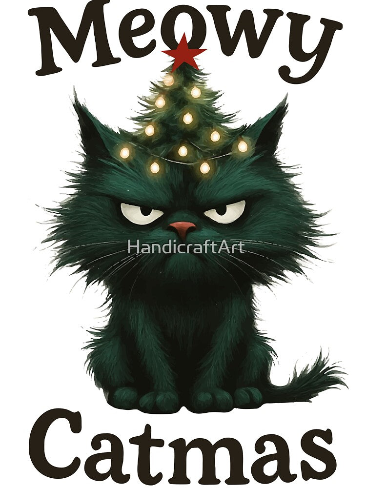 Meowy Catmas Moody cat by HandicraftArt