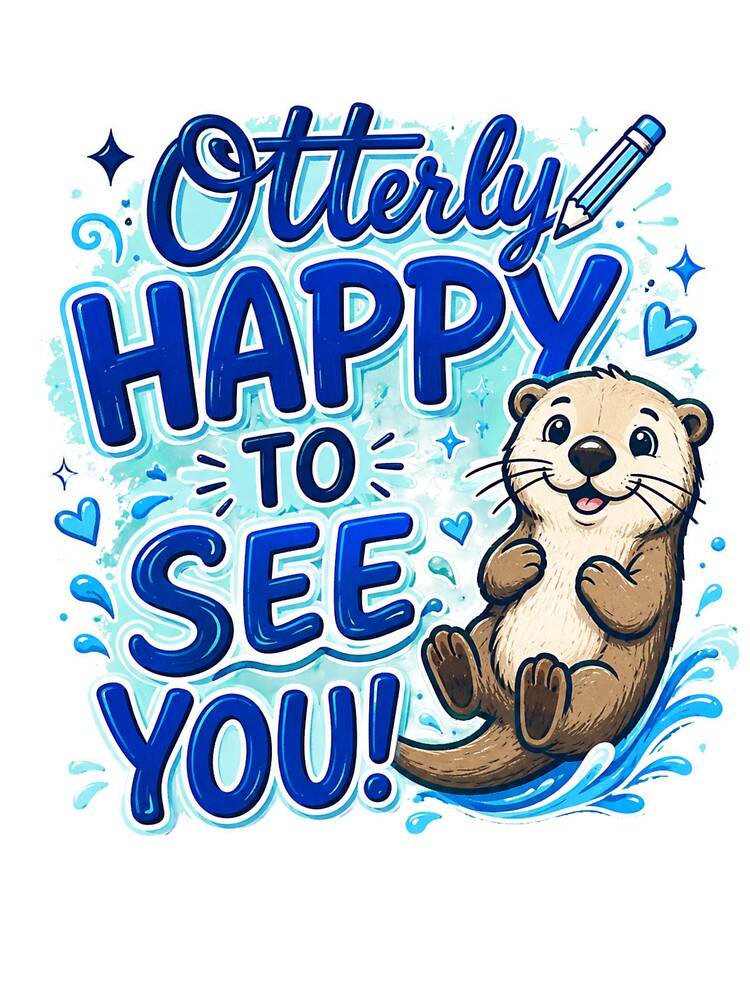 Otterly Happy to See You Cute Otter Back to School by gritgraphas