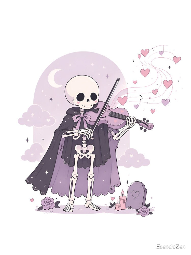 Violinist Skeleton Pastel Goth Aesthetic by EsenciaZen
