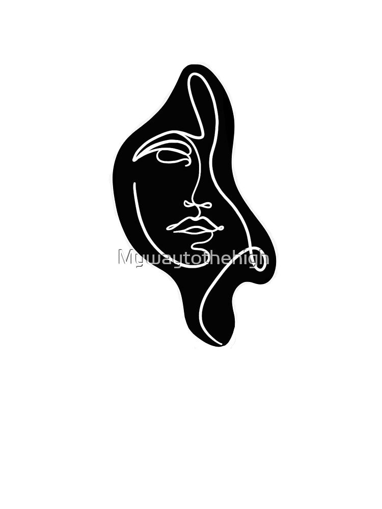Copy of One line face art long black by Mywaytothehigh