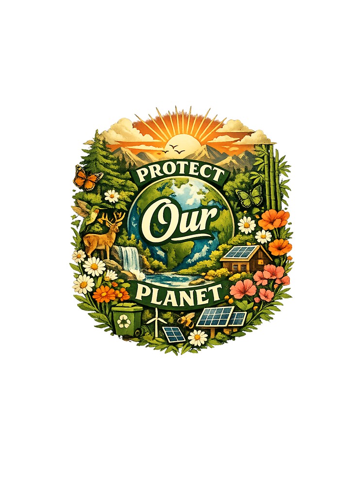 Protect Our Planet Eco Nature Illustration Landscape by Mix Mood