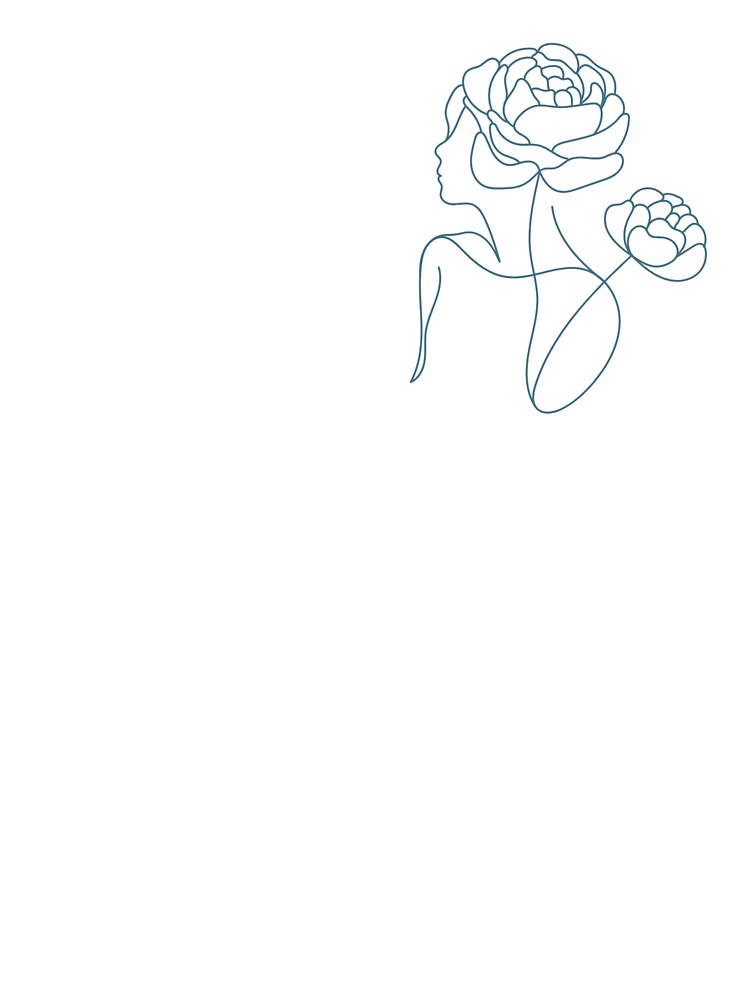 Minimalist Floral Woman Line Art by Figurimania
