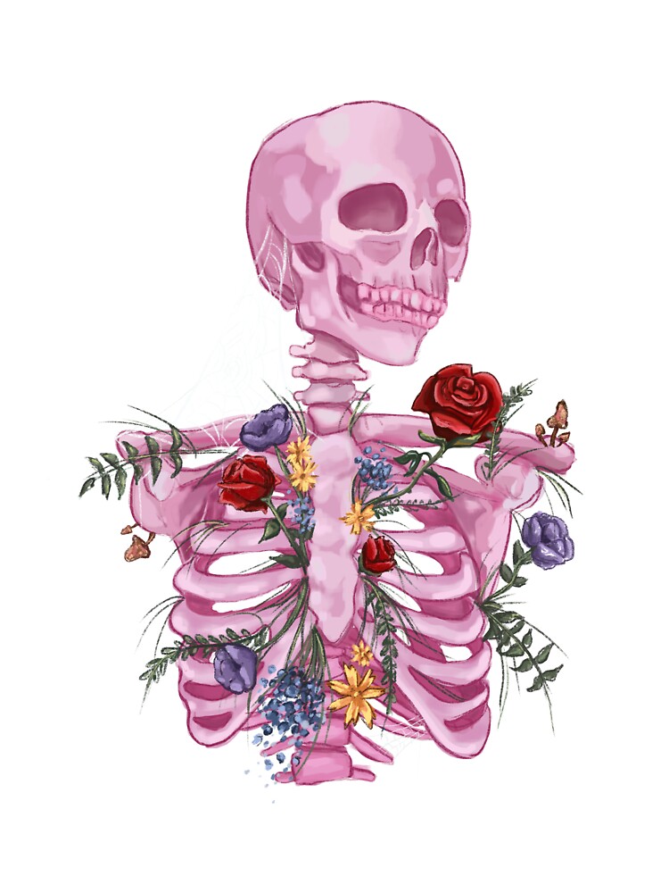 Pink Flower Skeleton by strawberrywinee