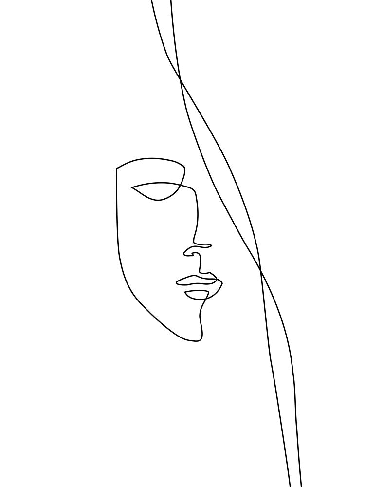 Half Face - One Line Art by TheRedFinch