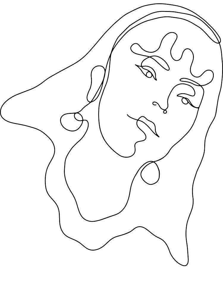 Woman with earrings portrait by OneLineWithin