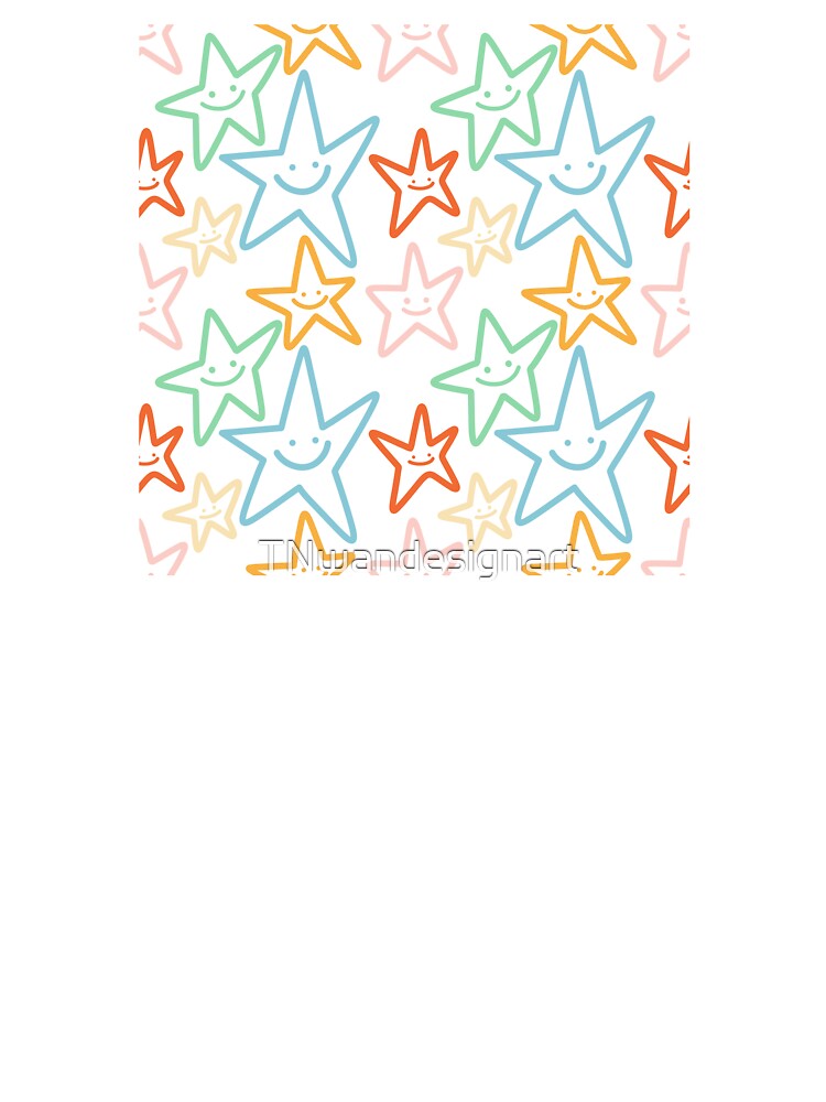 Star simple minimal line doodle colorful scribble pattern by TNwandesignart