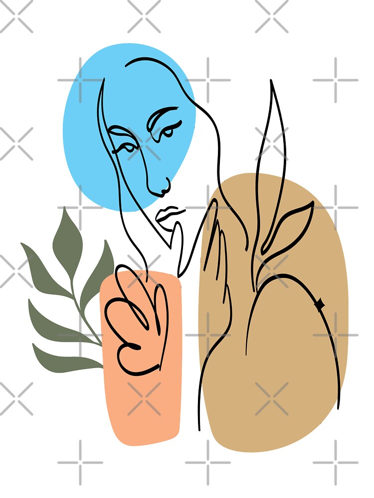 Abstract Faces One Line Woman Hand Drawn Art by virillanissa
