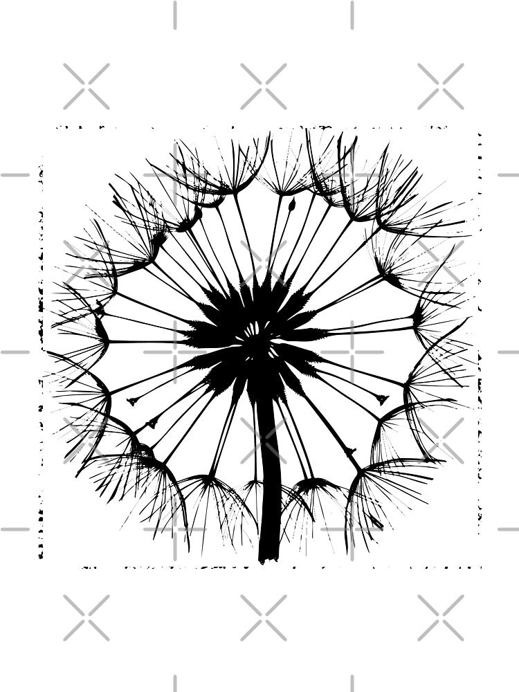 Minimalist Dandelion Illustration – Black and White Nature Art by inkoutninja