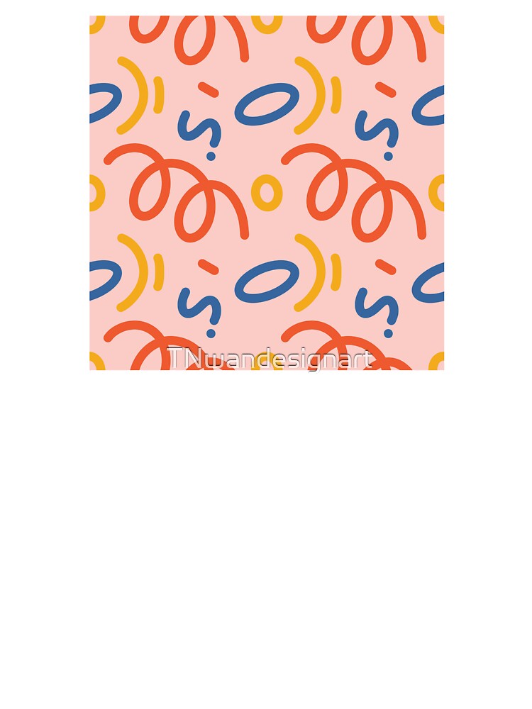 Abstract simple minimal line doodle colorful scribble pattern by TNwandesignart