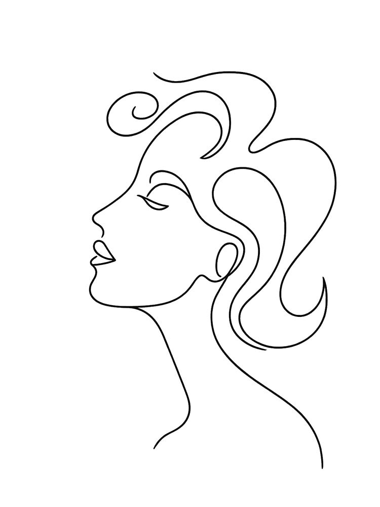 Elegant One-Line Woman Profile by TendenciaImpressa