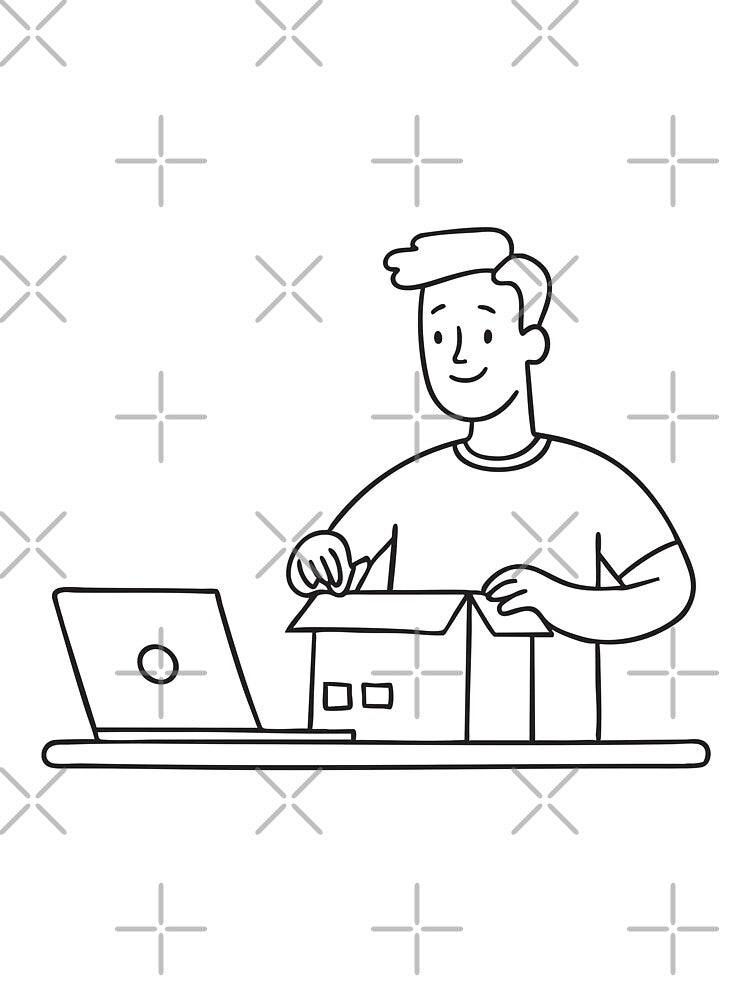 Man Unboxing Package Near Laptop by rasagamastore