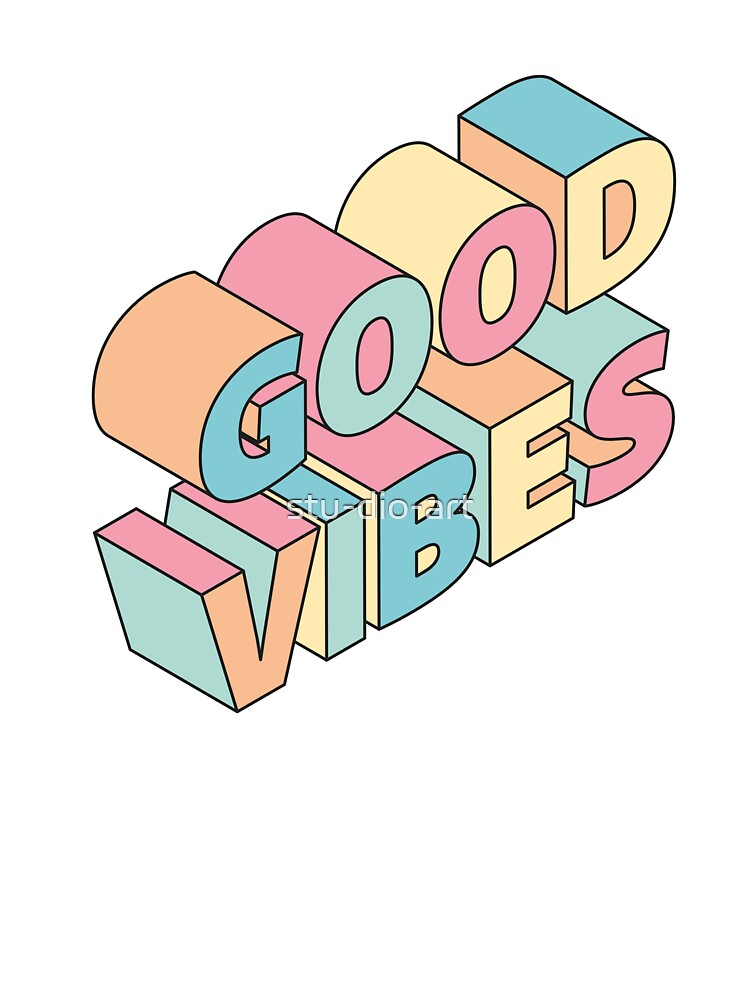 Retro Good vibes rainbow type by stu-dio-art