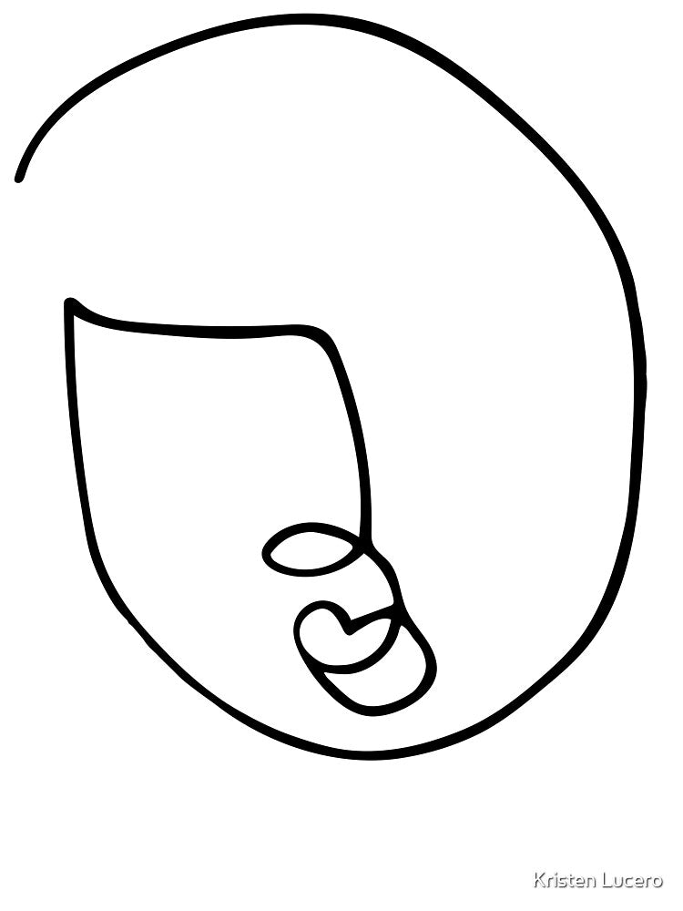 Minimal Single Line Art Portrait Illustration by Kristen Lucero