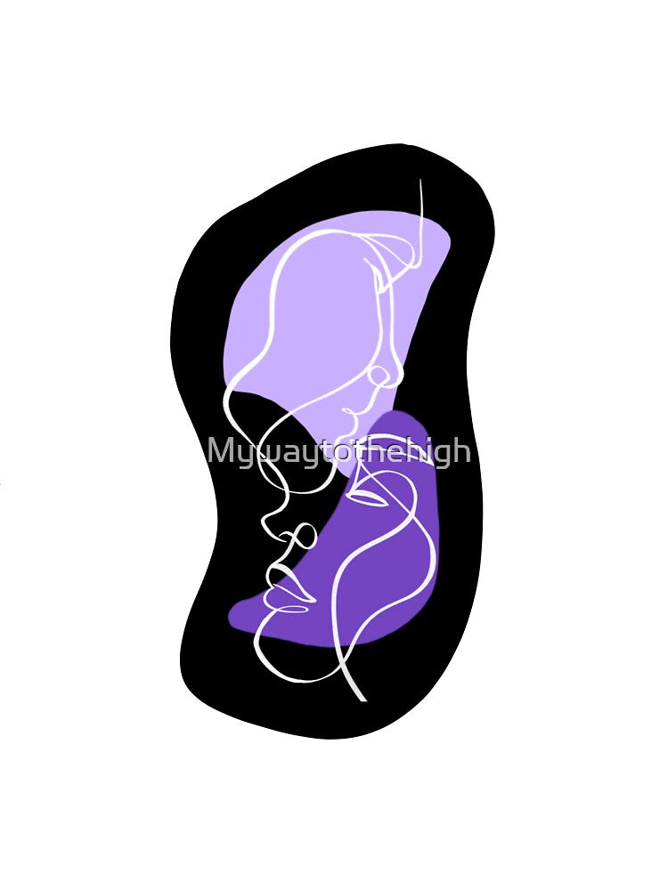 One line face art violet & purple by Mywaytothehigh