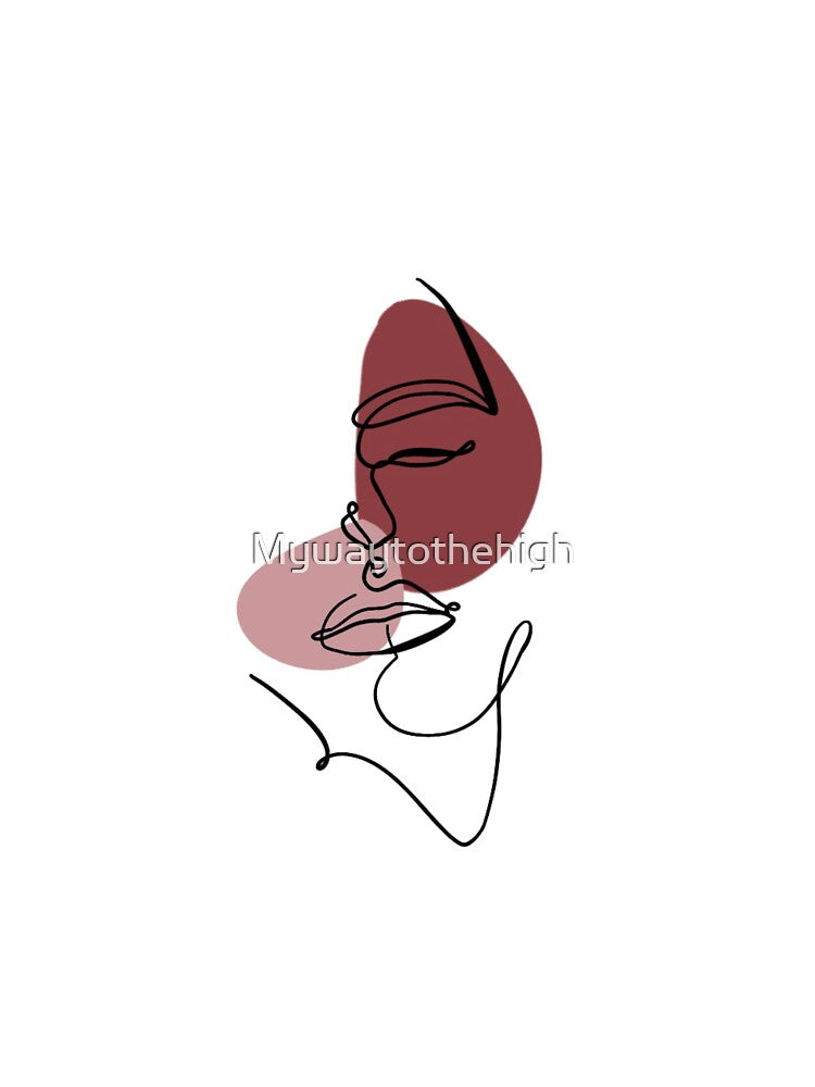 One line face art pink tones by Mywaytothehigh