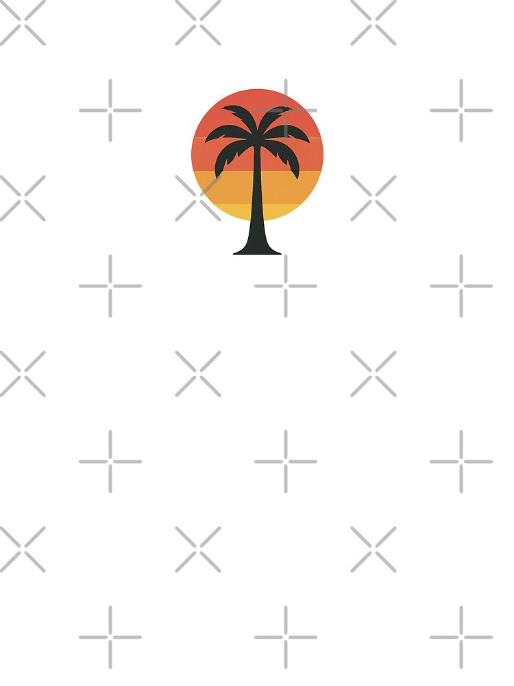 Retro Palm Tree Sunset Silhouette by Le Grand Requin